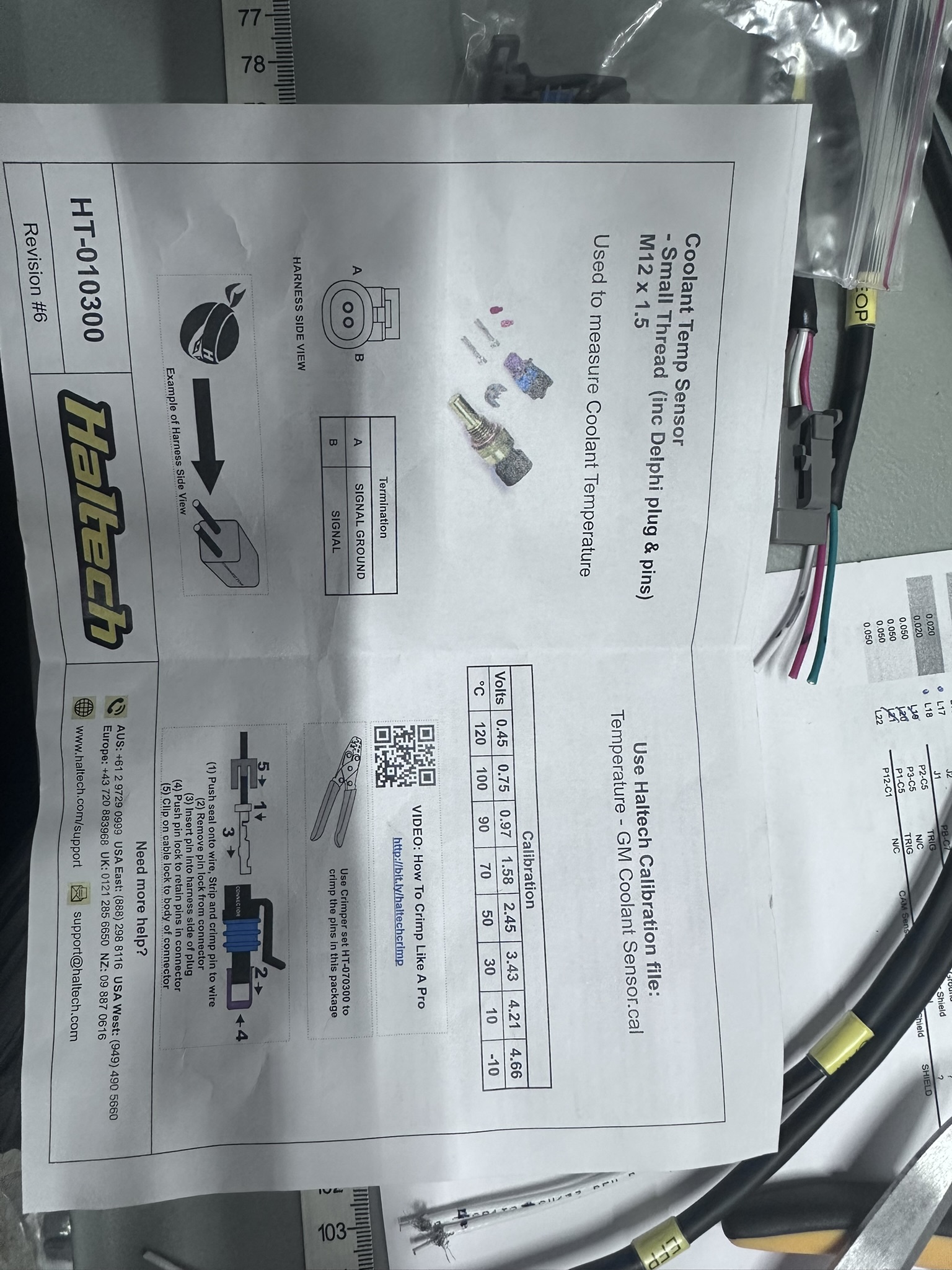 Haltech GM Style ECT Sensor Documentation